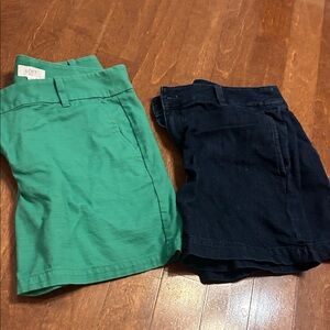 LOFT Vibrant Green and Classic denim Shorts Duo